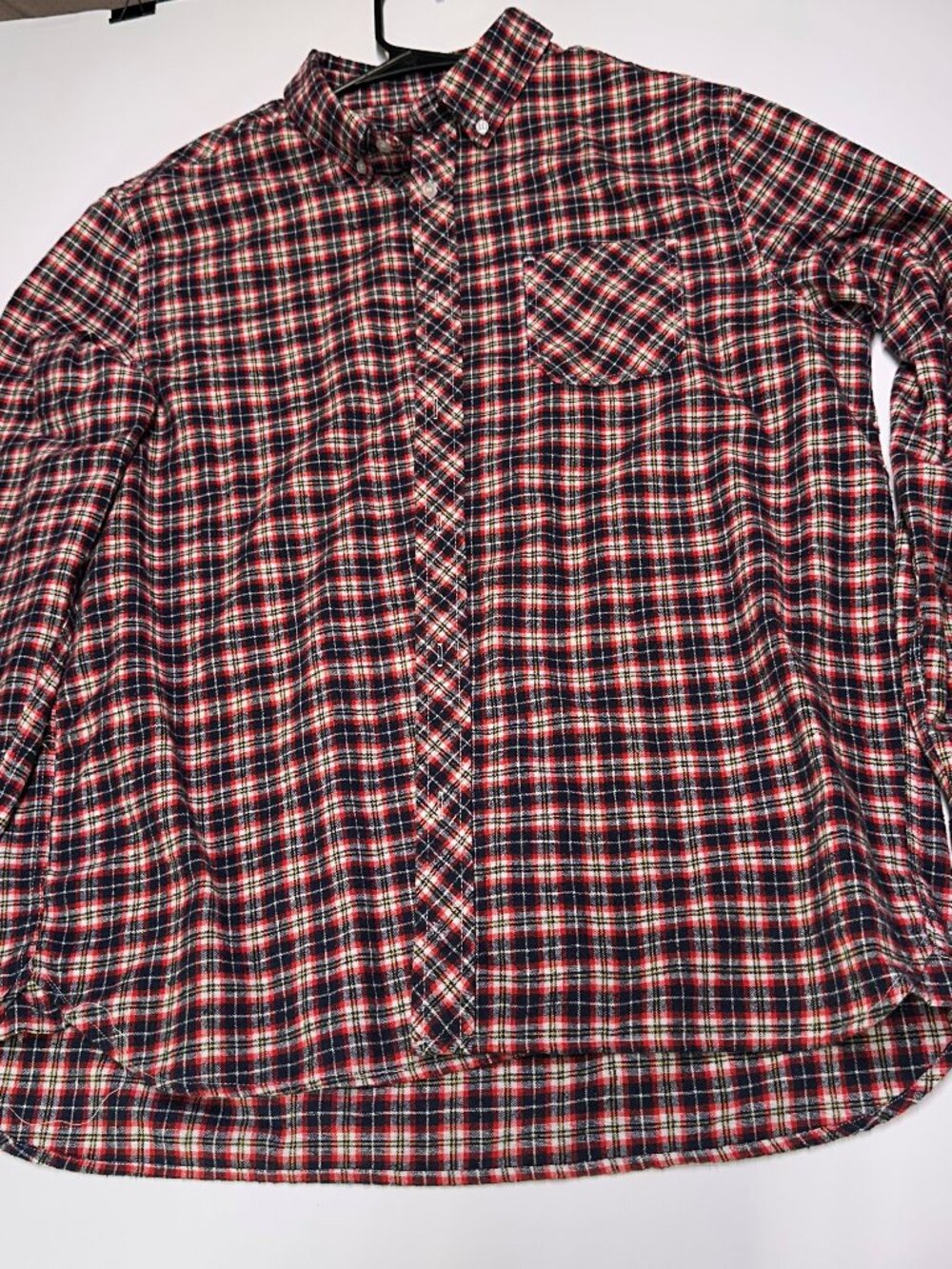 RQQBA Button Down Flannel Shirt Size L